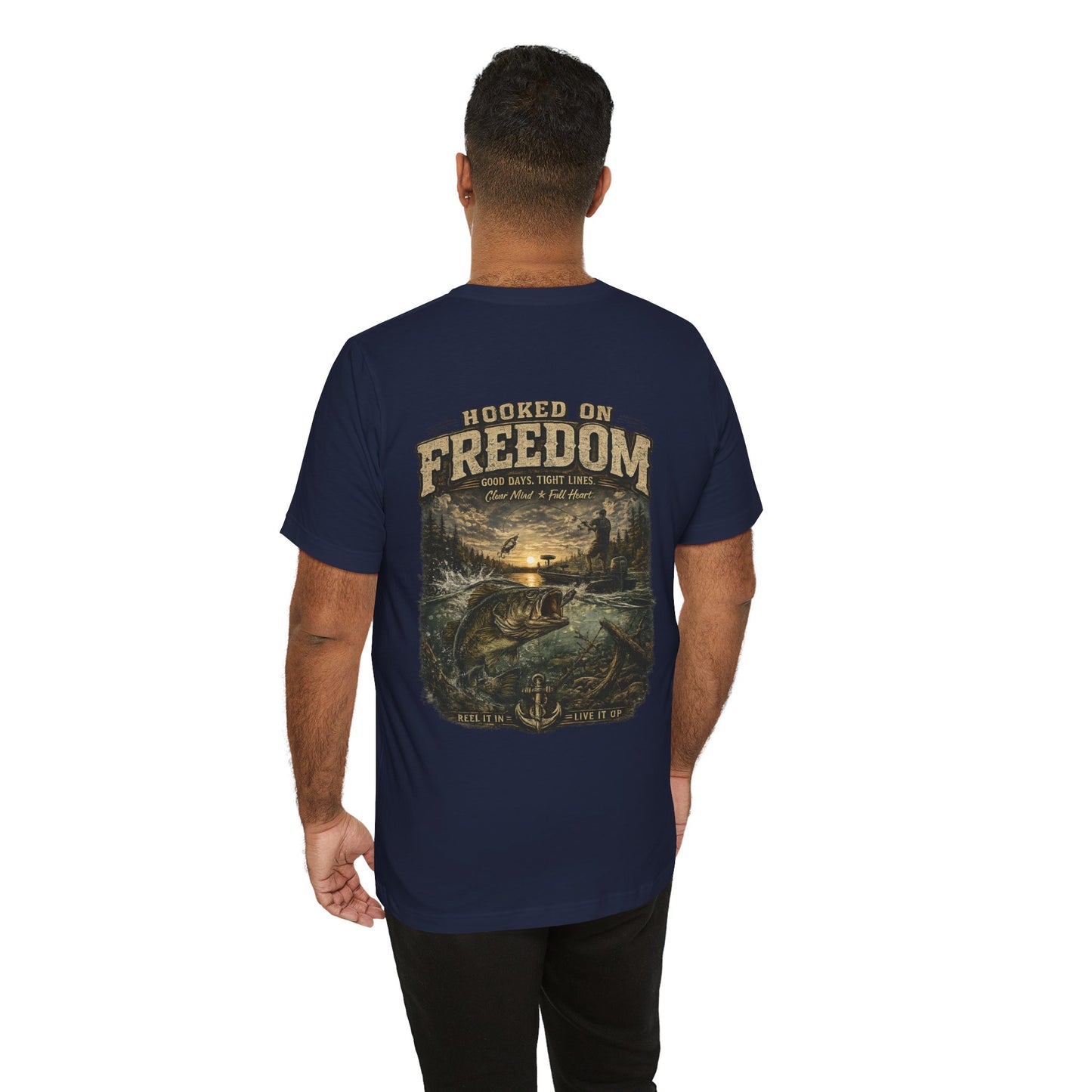 Hooked On Freedom™ – Vintage Bass Fishing Tee