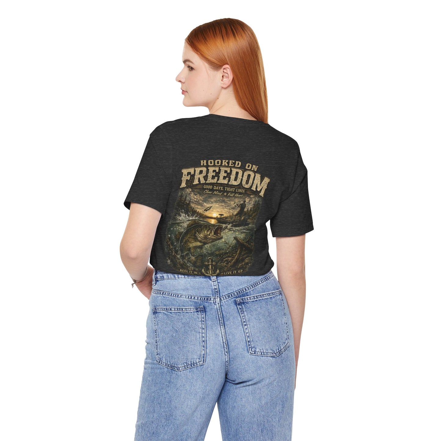 Hooked On Freedom™ – Vintage Bass Fishing Tee