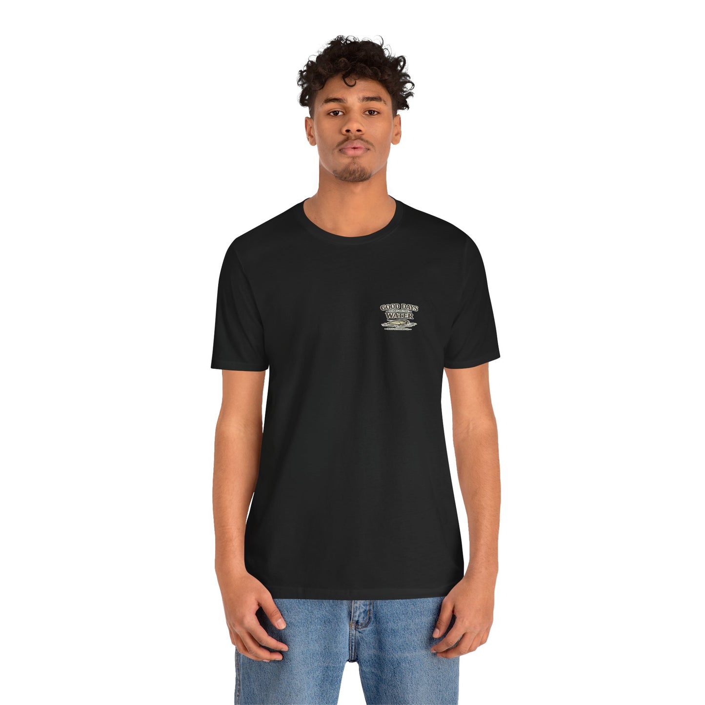 Built Outdoors Co.™ Good Days Start on the Water Fishing T-Shirt | Outdoor Lifestyle Graphic Tee | Fisherman Gift