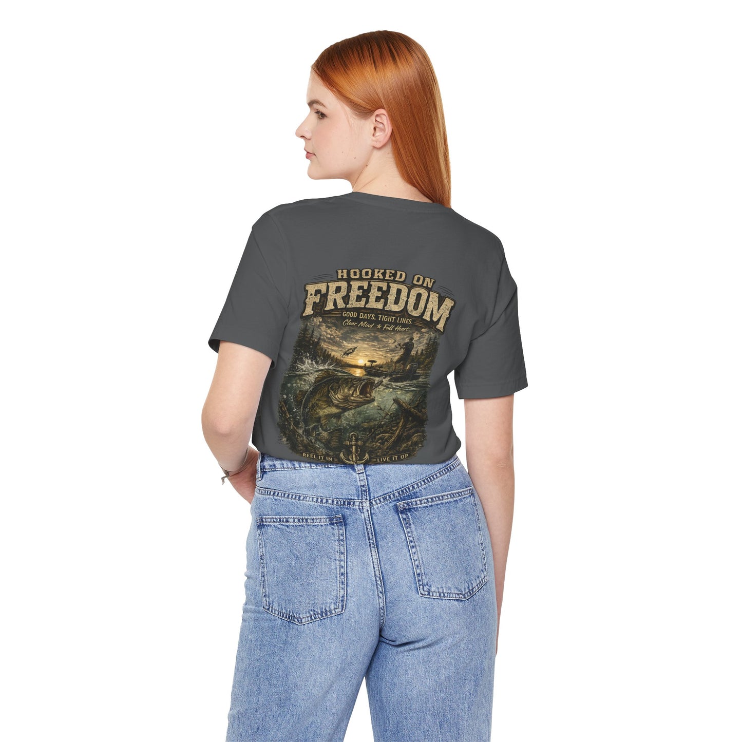 Hooked On Freedom™ – Vintage Bass Fishing Tee