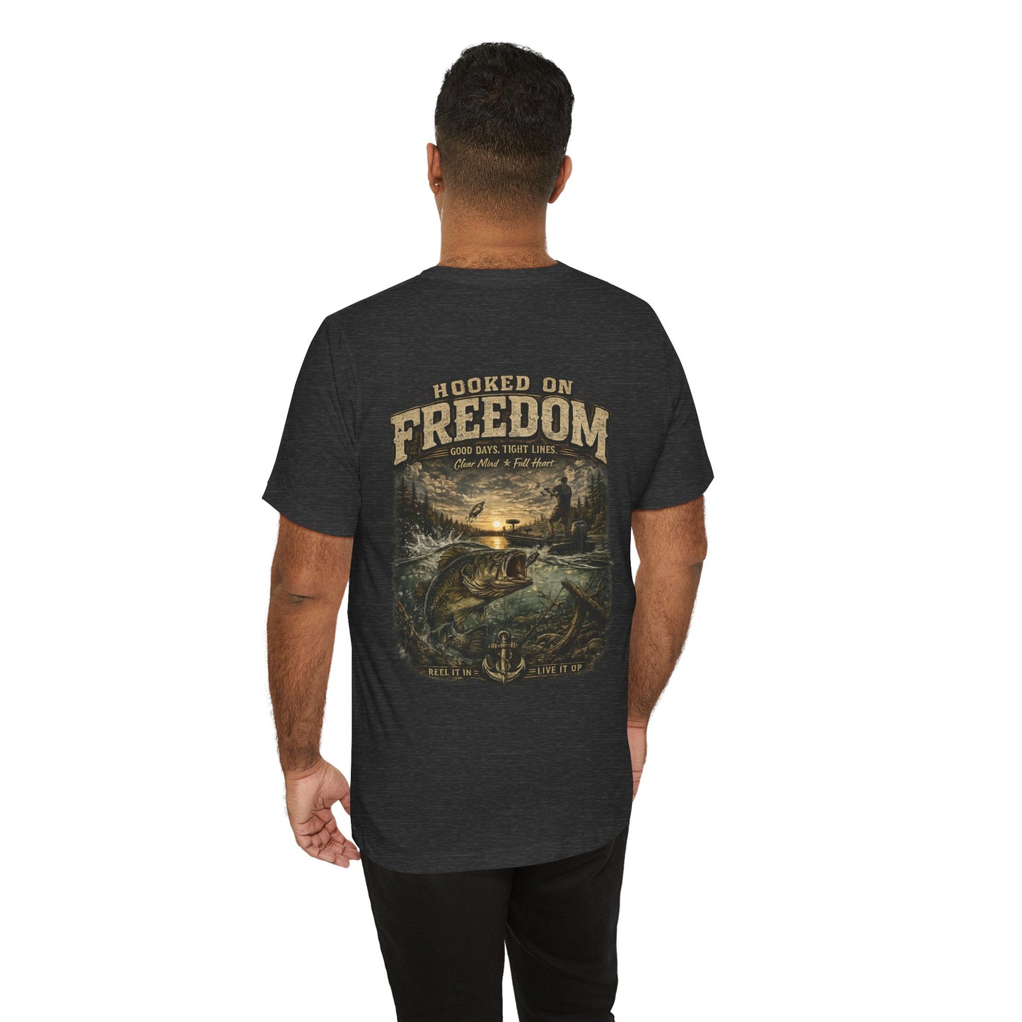 Hooked On Freedom™ – Vintage Bass Fishing Tee