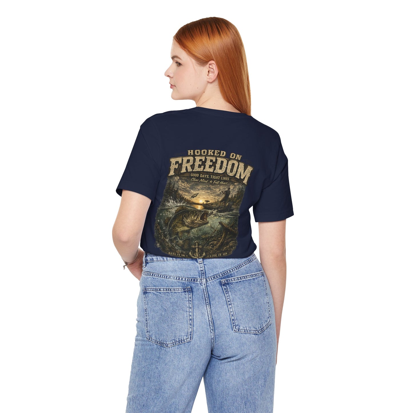 Hooked On Freedom™ – Vintage Bass Fishing Tee