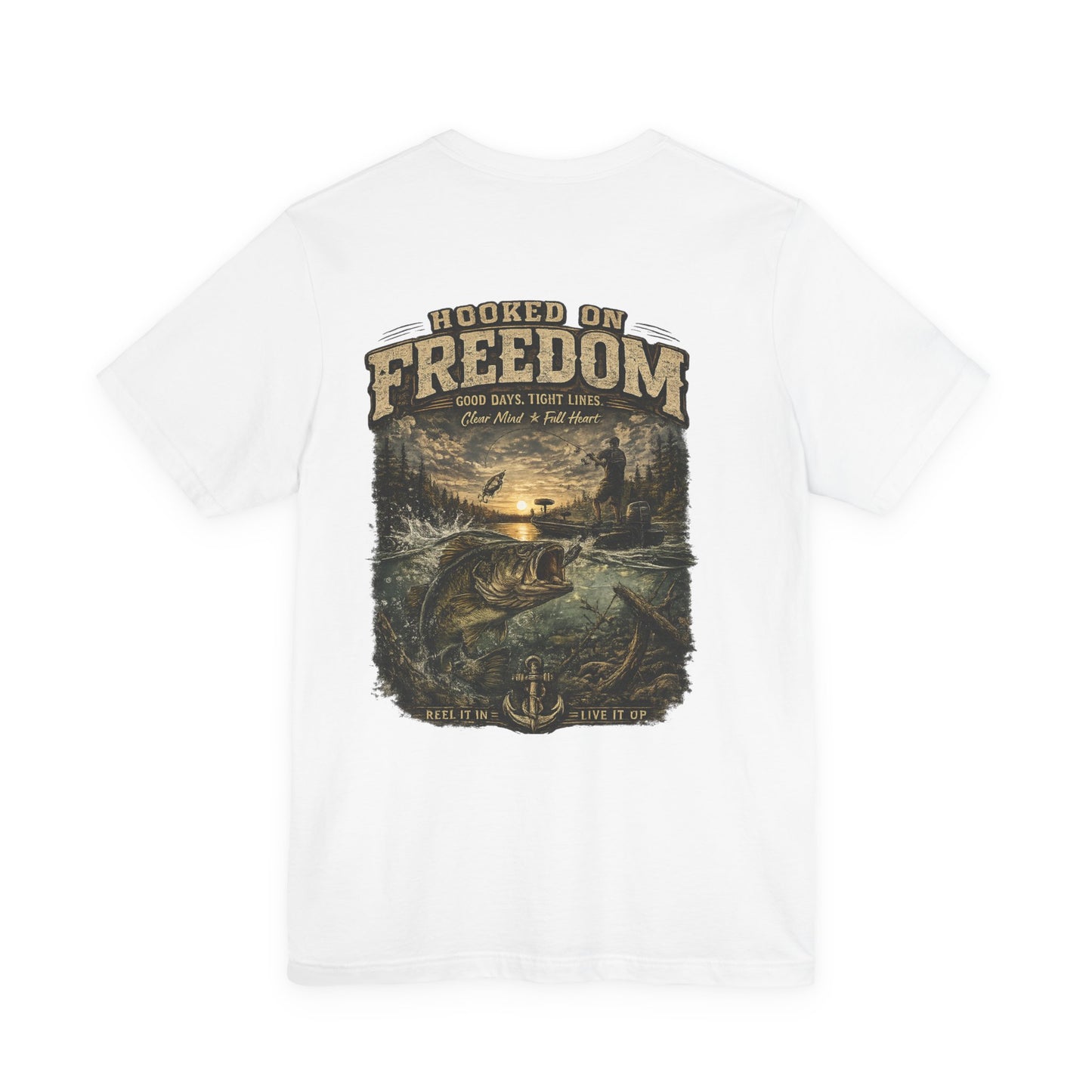 Hooked On Freedom™ – Vintage Bass Fishing Tee
