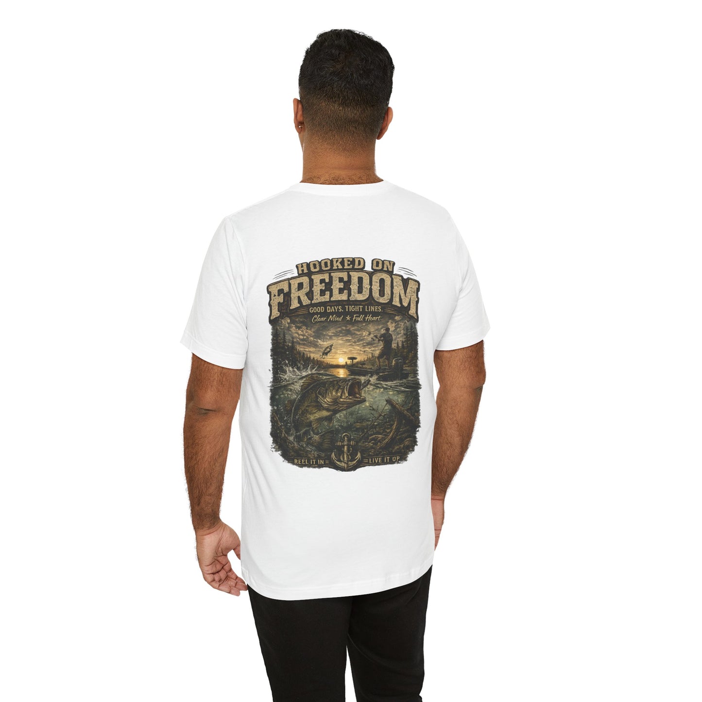 Hooked On Freedom™ – Vintage Bass Fishing Tee