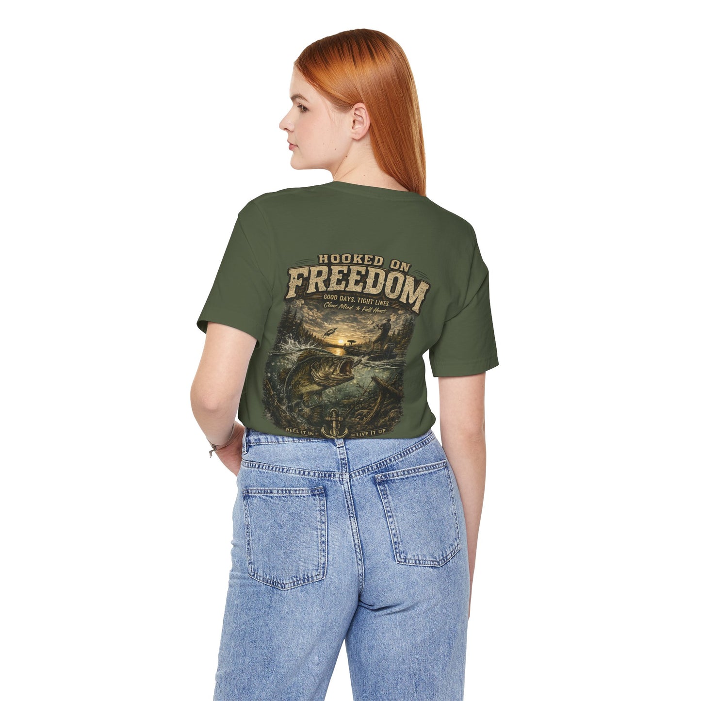 Hooked On Freedom™ – Vintage Bass Fishing Tee