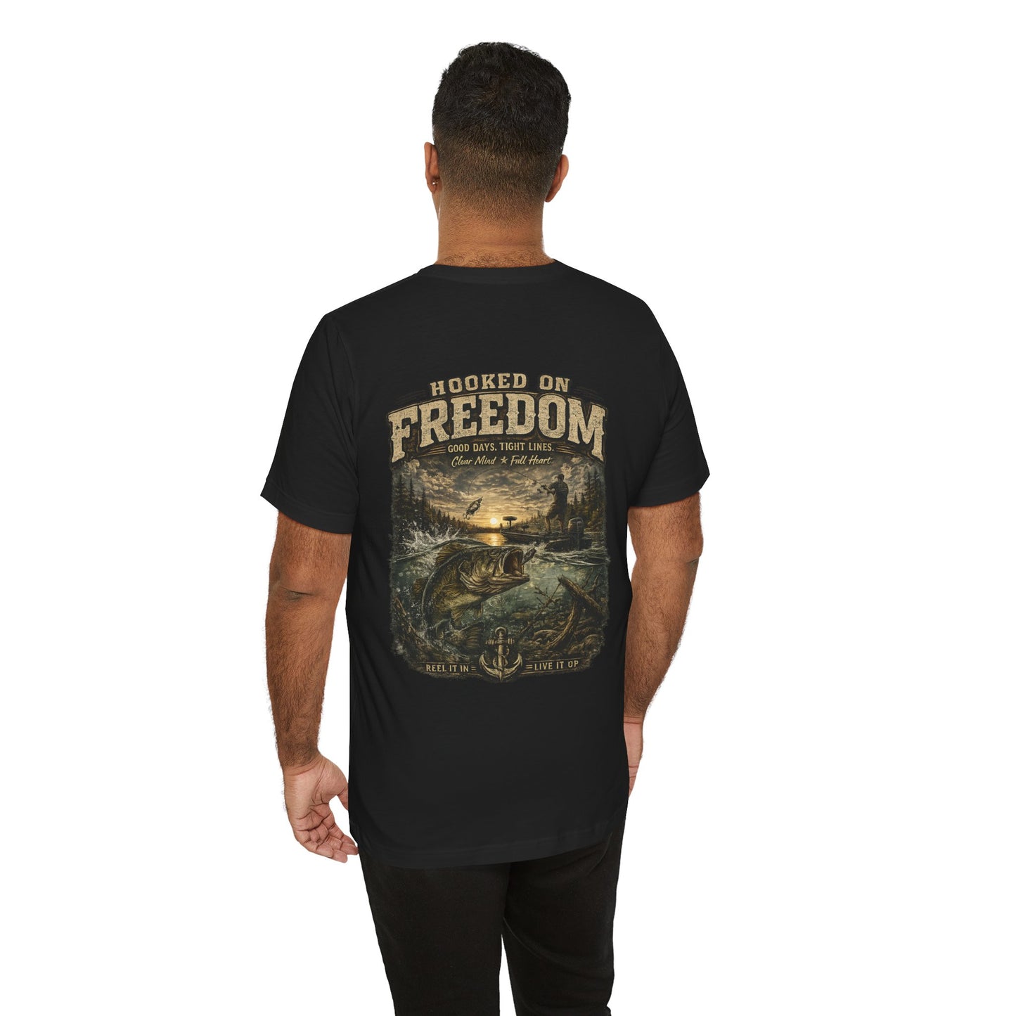 Hooked On Freedom™ – Vintage Bass Fishing Tee