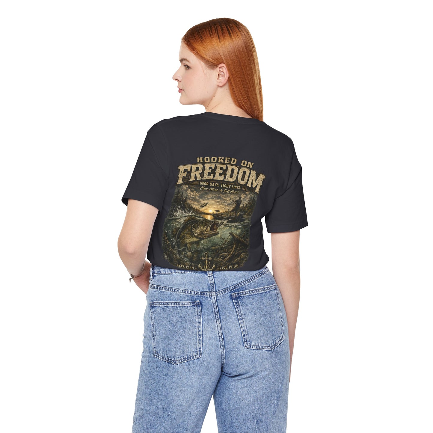 Hooked On Freedom™ – Vintage Bass Fishing Tee