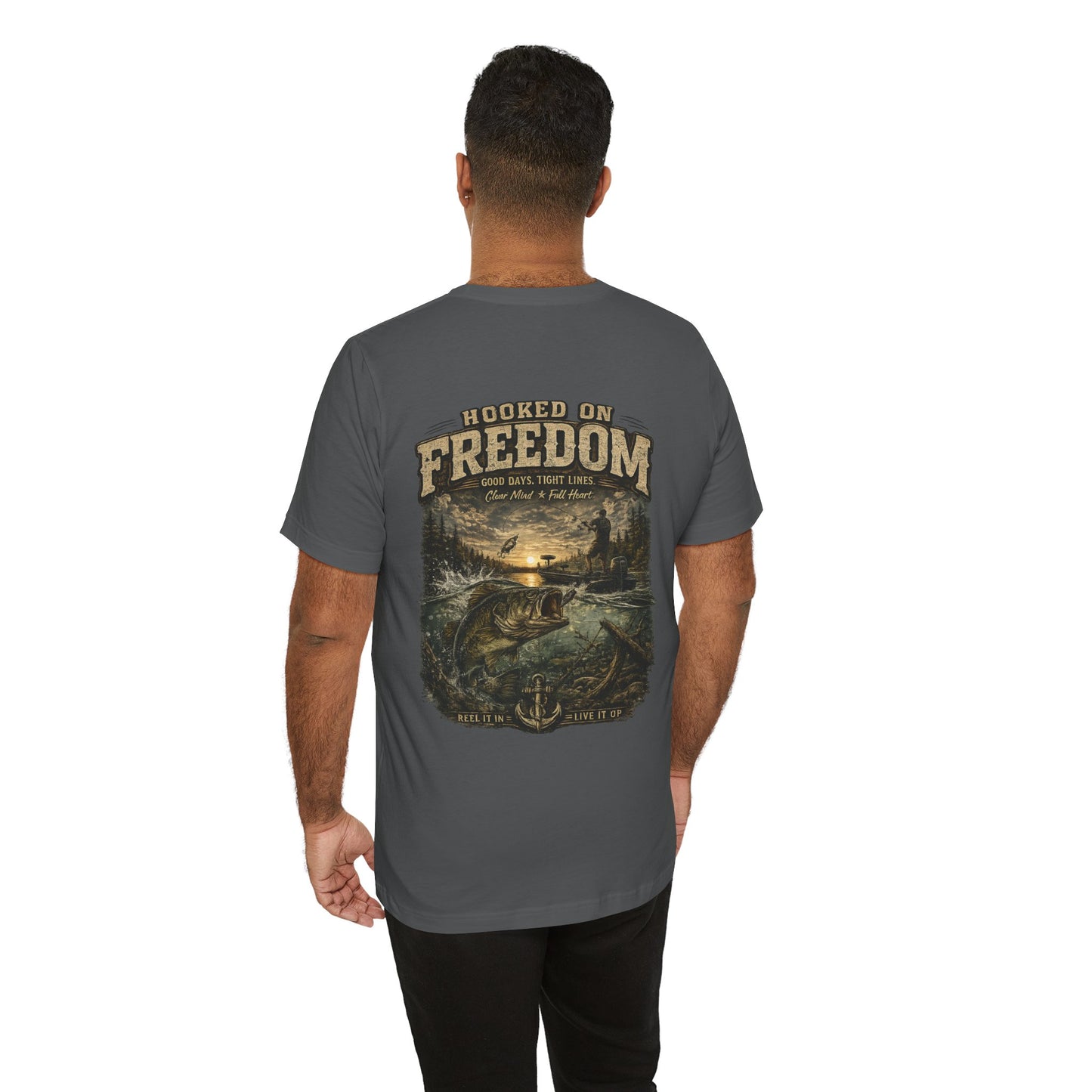 Hooked On Freedom™ – Vintage Bass Fishing Tee