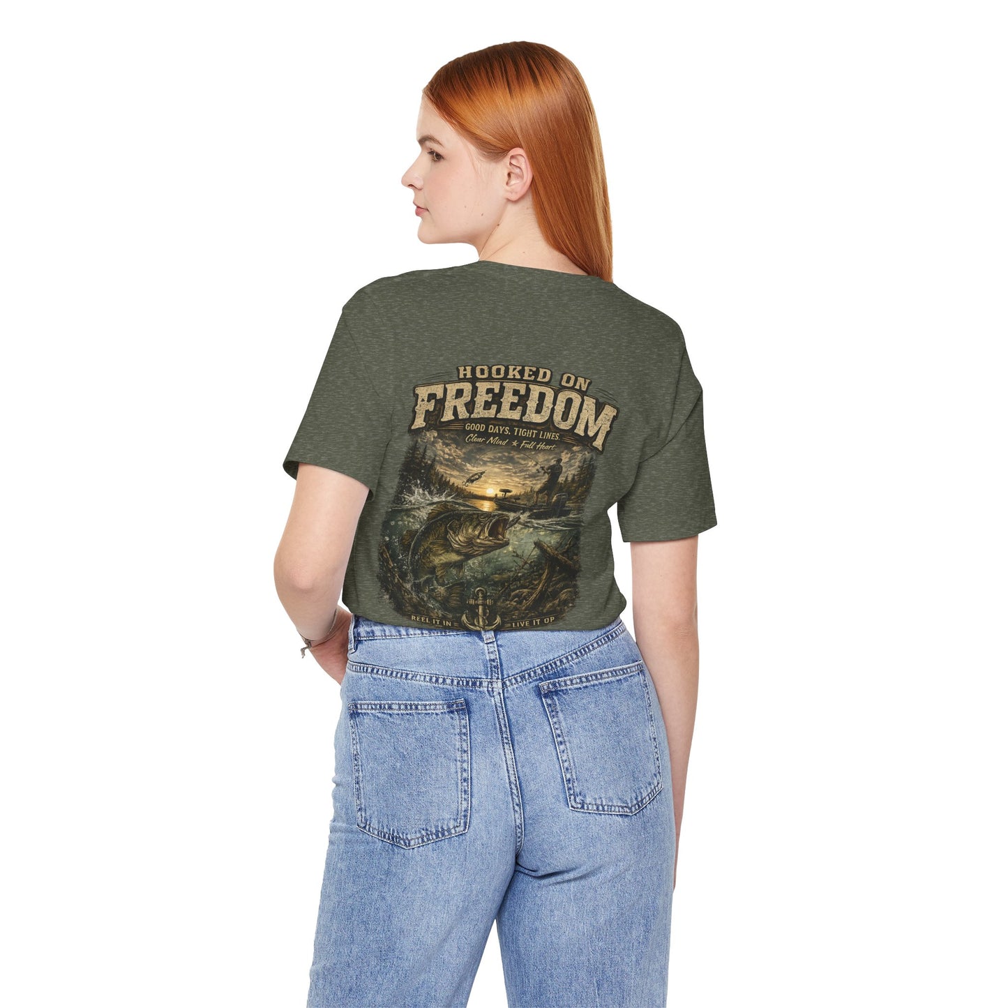 Hooked On Freedom™ – Vintage Bass Fishing Tee