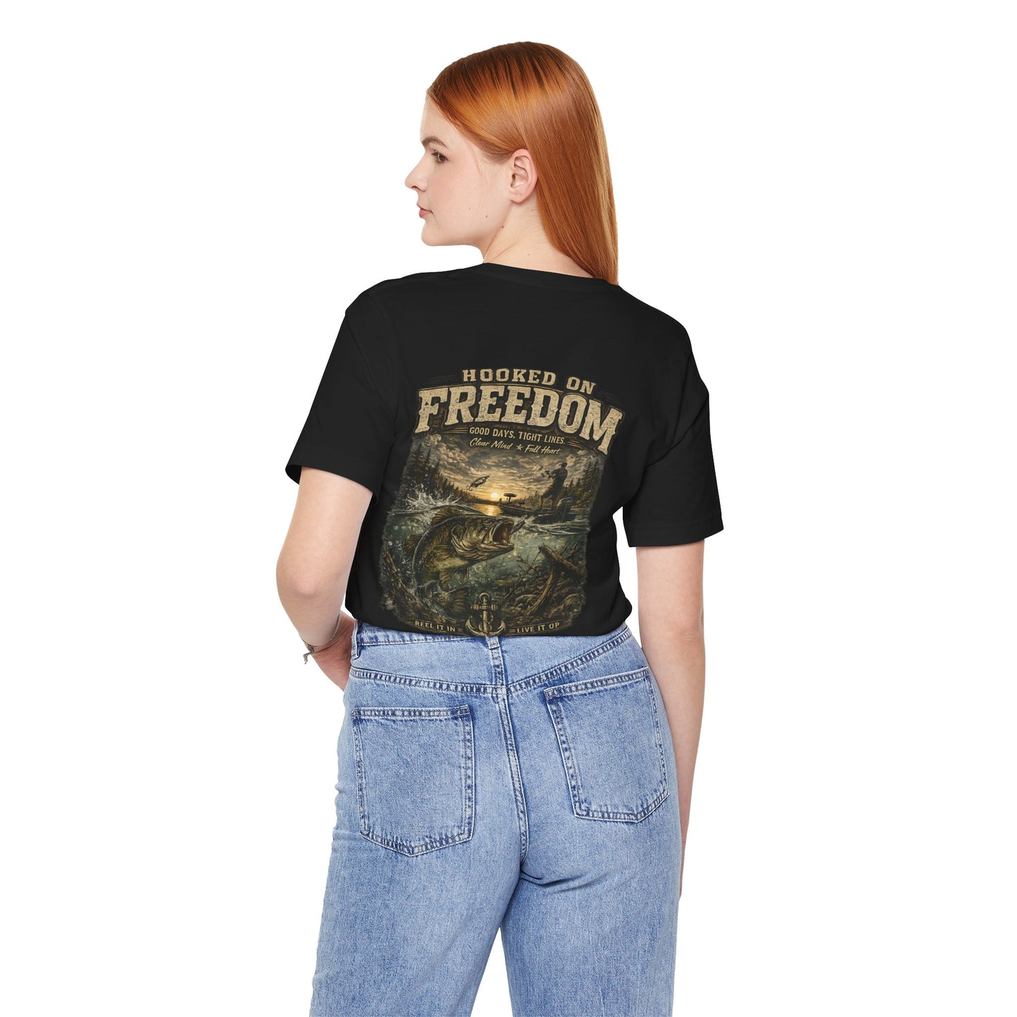 Hooked On Freedom™ – Vintage Bass Fishing Tee