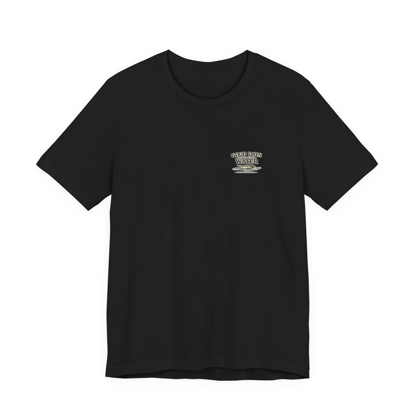 Built Outdoors Co.™ Good Days Start on the Water Fishing T-Shirt | Outdoor Lifestyle Graphic Tee | Fisherman Gift