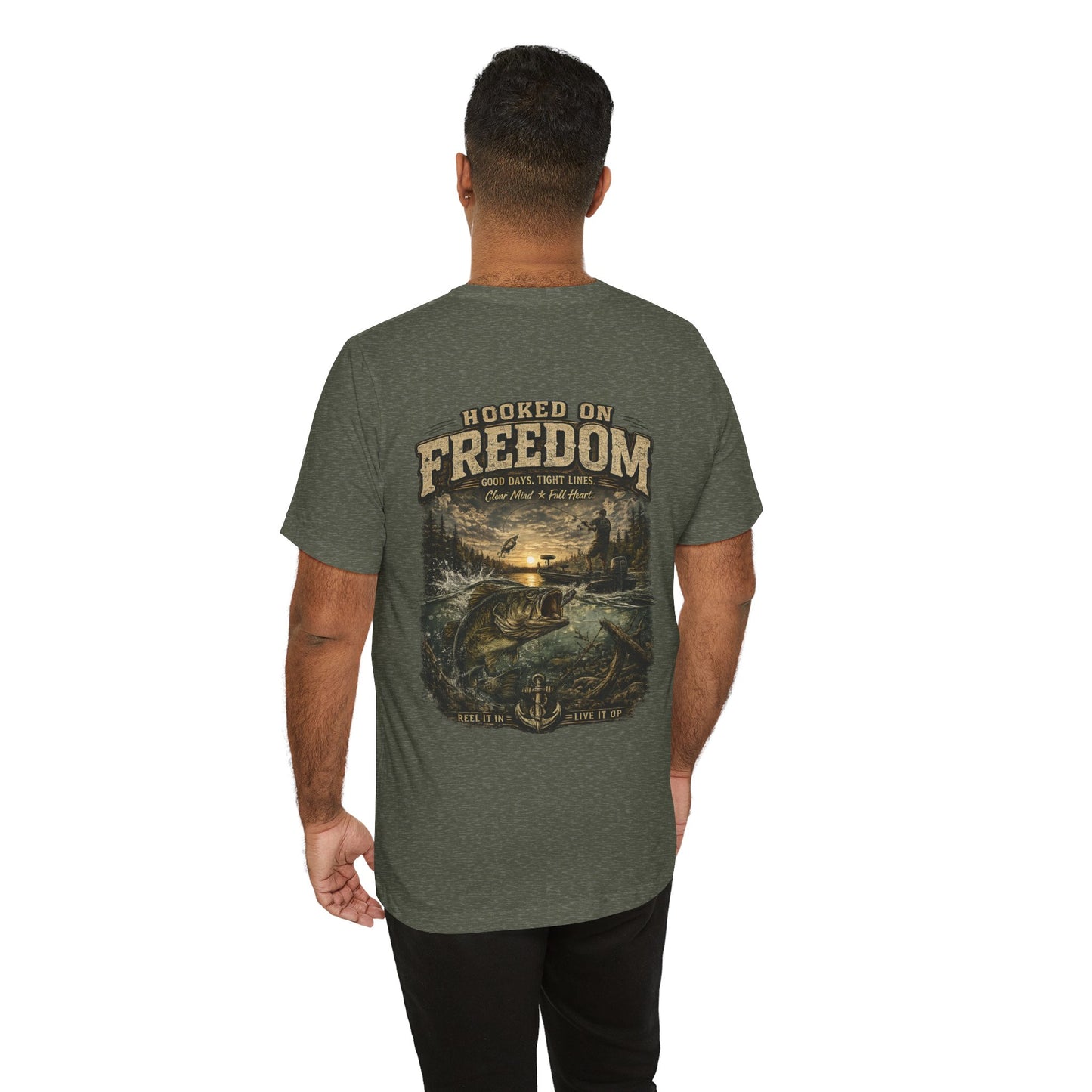 Hooked On Freedom™ – Vintage Bass Fishing Tee